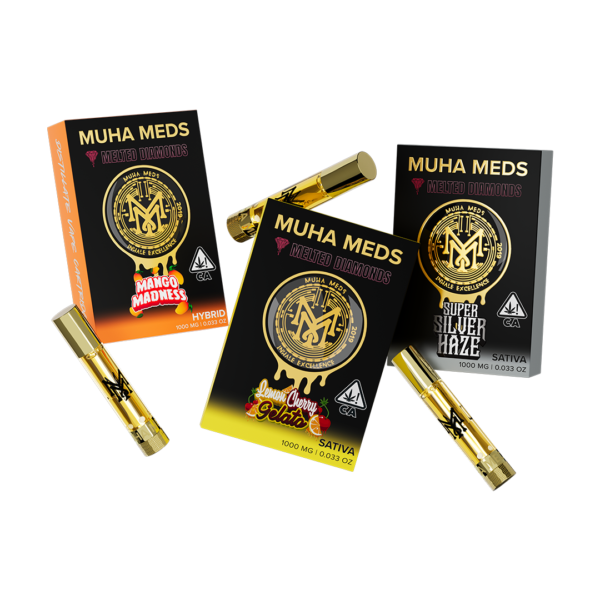 Muha Meds 1000mg Melted Diamonds Cartridges (Mixed Flavors)